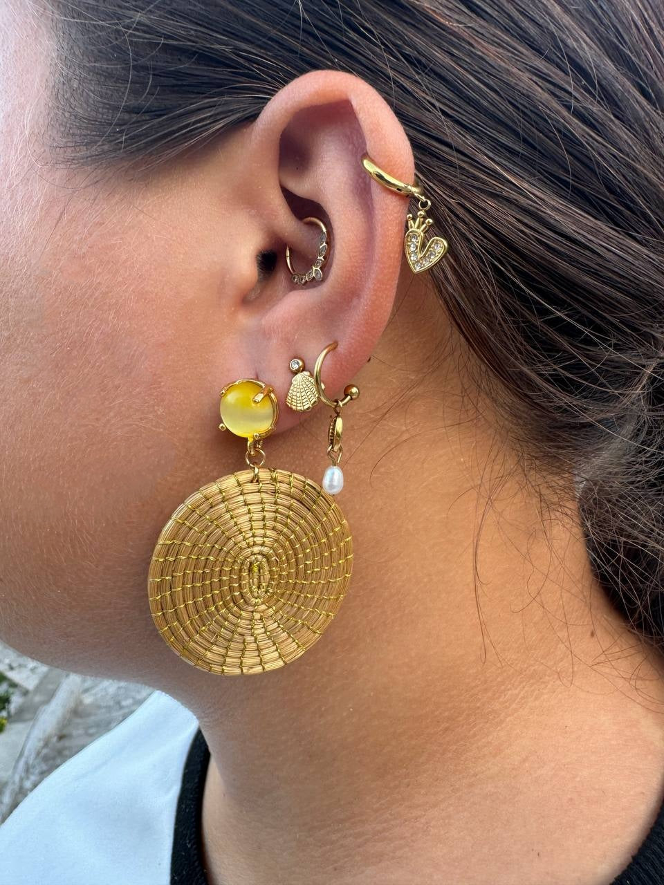 Orecchini "perla gialla"