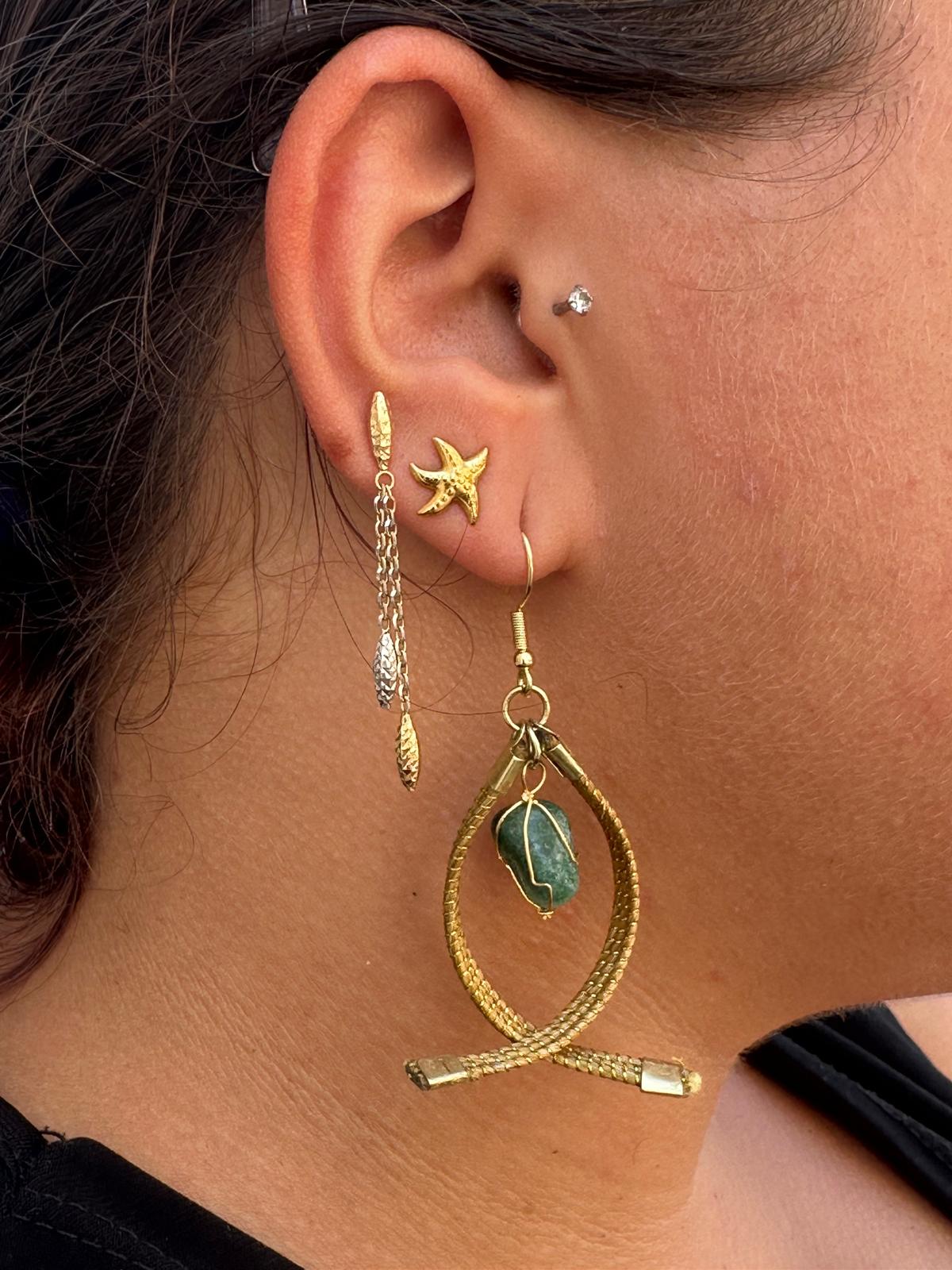 Orecchini "pesce avventurino"